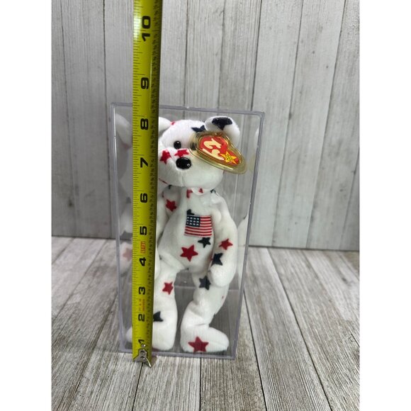 Vtg TY Beanie Baby - Glory The Bear Plush Stuffed Animal Toy Display Case & Tag - Picture 7 of 8